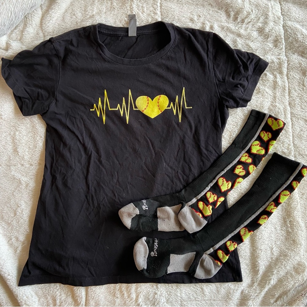 Girls 12 Softball T-shirt and Socks